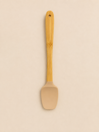 Vialora Home 5 Parça Mini Bambu Saplı Silikon Mutfak Gereçleri Seti | Spatula, Fırça ve Kazıyıcı Seti