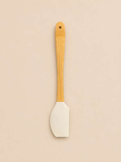 Vialora Home 5 Parça Mini Bambu Saplı Silikon Mutfak Gereçleri Seti | Spatula, Fırça ve Kazıyıcı Seti