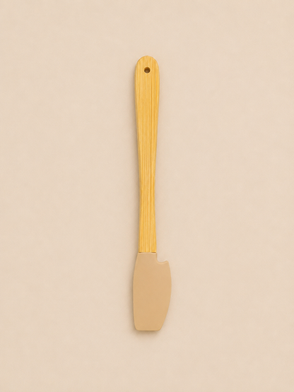 Vialora Home 5 Parça Mini Bambu Saplı Silikon Mutfak Gereçleri Seti | Spatula, Fırça ve Kazıyıcı Seti