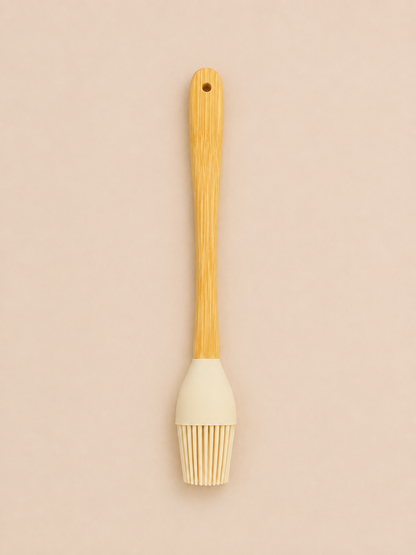 Vialora Home 5 Parça Mini Bambu Saplı Silikon Mutfak Gereçleri Seti | Spatula, Fırça ve Kazıyıcı Seti