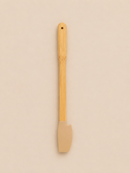 Vialora Home 5 Parça Mini Uzun Bambu Saplı Silikon Mutfak Gereçleri Seti | Spatula, Fırça ve Hamur Kazıyıcı