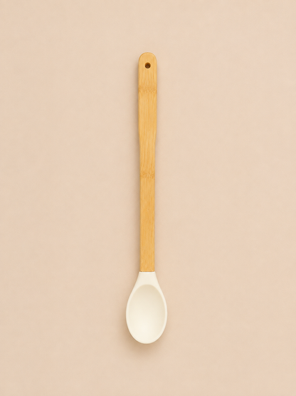 Vialora Home 5 Parça Mini Uzun Bambu Saplı Silikon Mutfak Gereçleri Seti | Spatula, Fırça ve Hamur Kazıyıcı