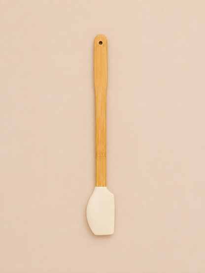 Vialora Home 5 Parça Mini Uzun Bambu Saplı Silikon Mutfak Gereçleri Seti | Spatula, Fırça ve Hamur Kazıyıcı