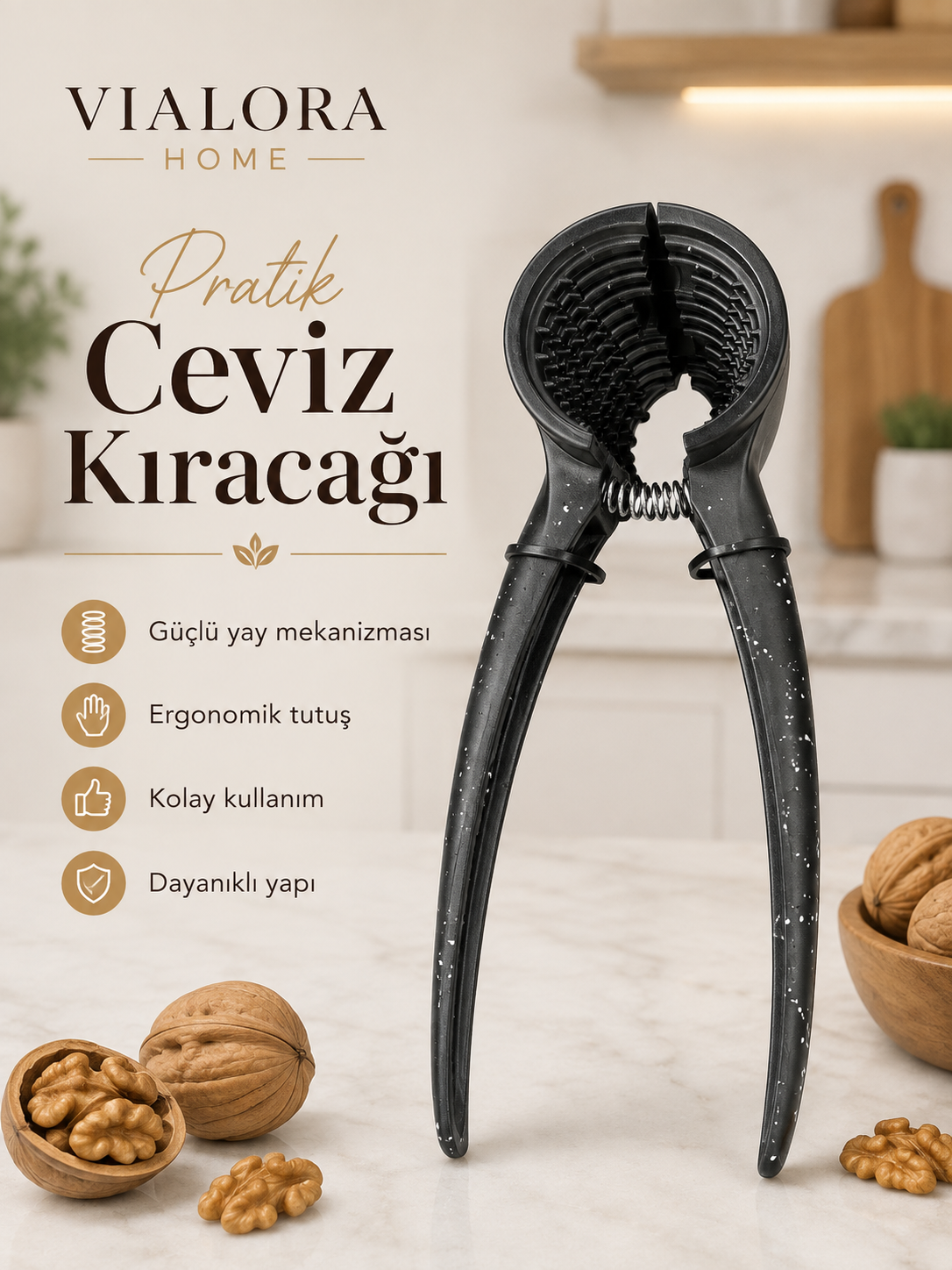 Vialora Home Pratik Ceviz Kıracağı